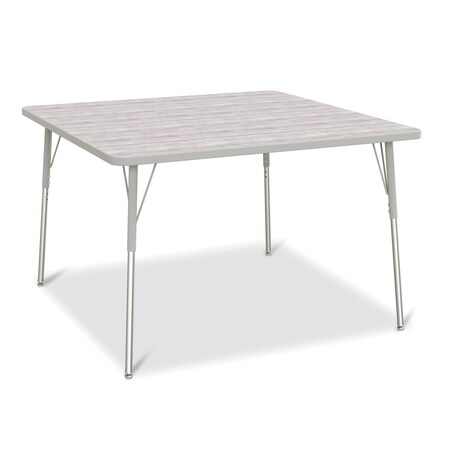 Jonti-Craft Berries Square Activity Table, 48 in. x 48 in., A-height, Driftwood Gray/Gray/Gray 6418JCA450